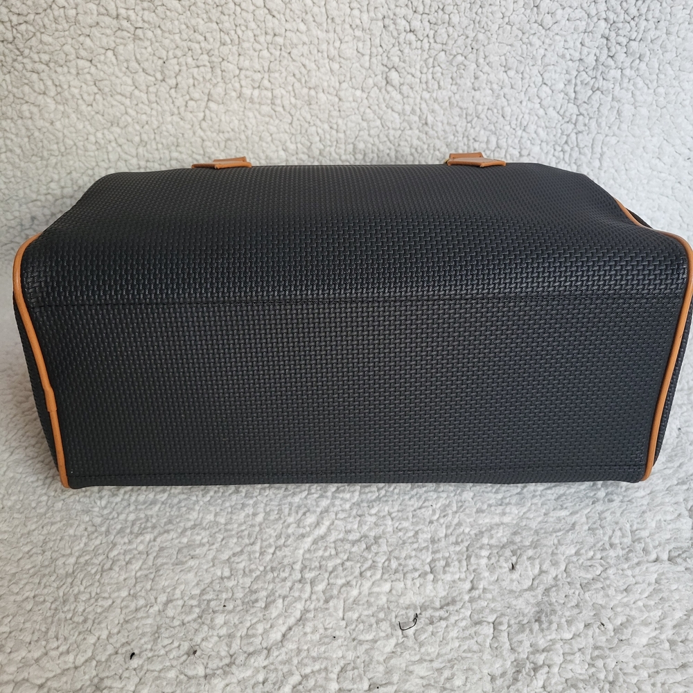 Yves Saint Laurent Black and Tan Leather travel duffle Boston Bag Authentic - Picture 9 of 11